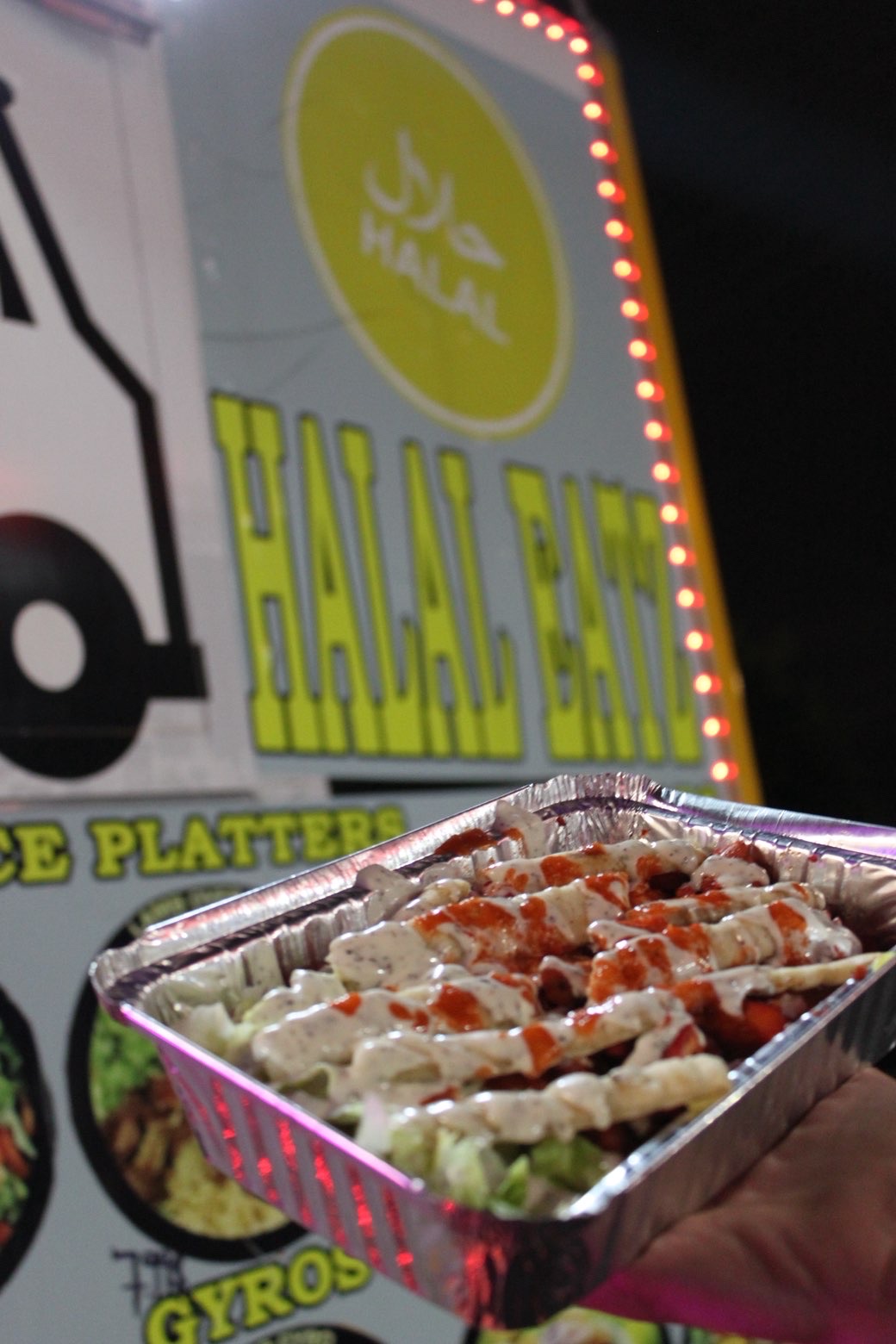 Fresh Hot Platter at Food Cart