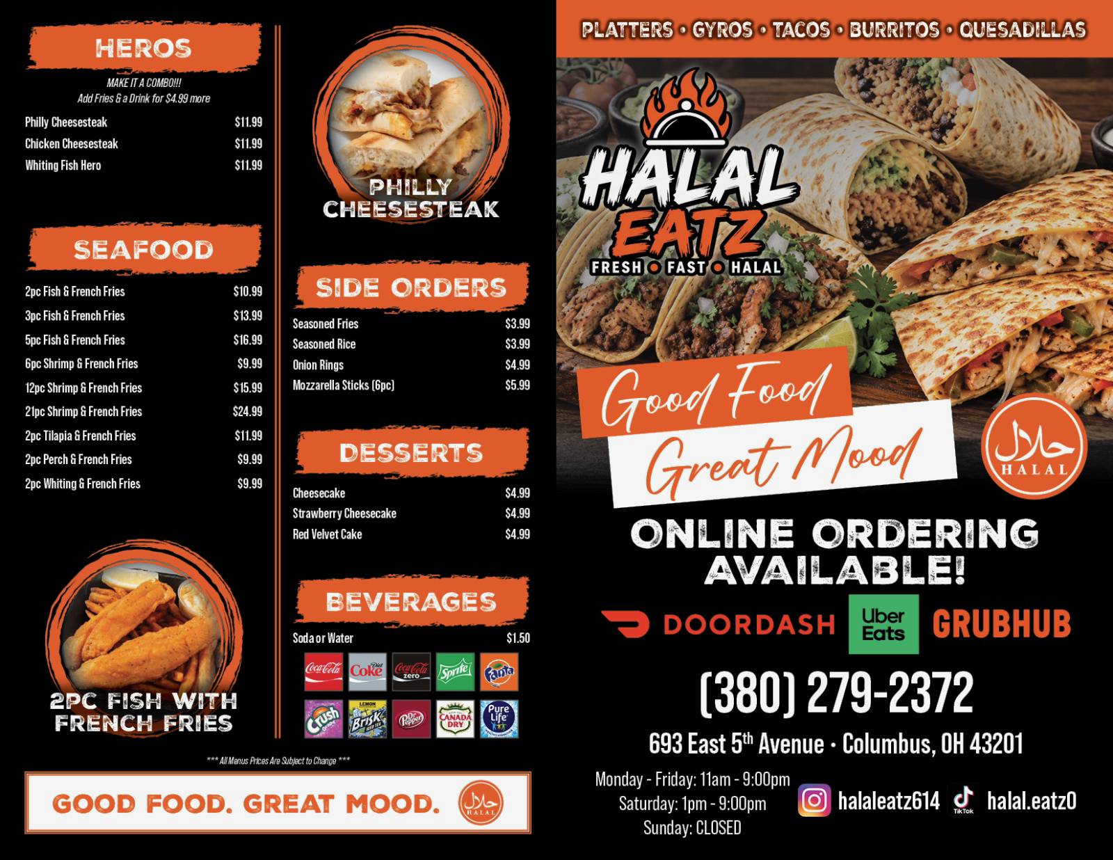 Halal Eatz Official Menu Board