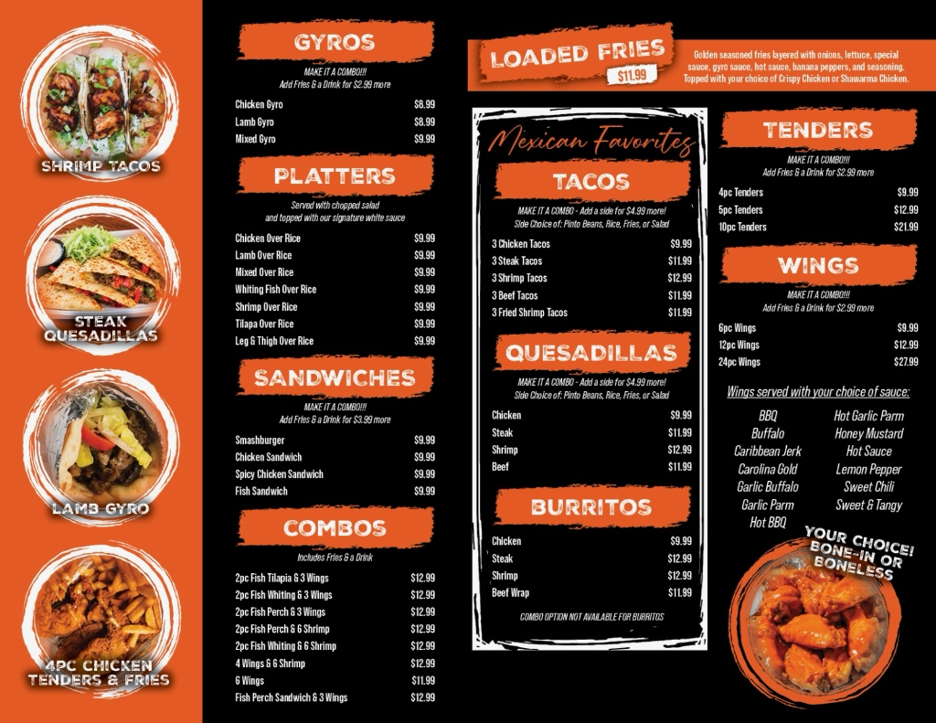 Halal Eatz Full Menu Board